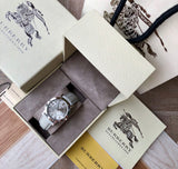 Buy Shop Burberry Heritage Grey Dial Beige Leather Strap Unisex Watch - BU1754 USA Online
