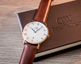 Buy Shop Daniel Wellington Dapper St Mawes White Dial Brown Leather Strap Watch For Men - DW00100083 USA Online