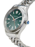 Buy Shop Versace Hellenyium Quartz Green Dial Silver Steel Strap Watch For Men - VEVK01021 USA Online