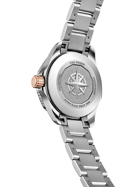 Buy Shop Tag Heuer Aquaracer Professional 200 Quartz Diamonds Mother of Pearl Dial Silver Steel Strap Watch for Women - WBP1451.BA0622 USA Online