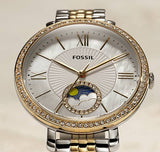 Buy Shop Fossil Jacqueline Analog Moonphase Mother of Pearl White Dial Two Tone Steel Strap Watch for Women - ES5166 USA Online