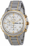 Buy Shop Fossil Dean Chronograph White Dial Silver Steel Strap Watch for Men - FS4795 USA Online