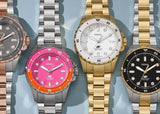 Buy Shop Fossil Blue Dive Analog Pink Dial Silver Steel Strap Watch For Women - ES5351 USA Online