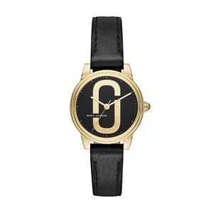Buy Shop Marc Jacobs Corie Black Dial Black Leather Strap Watch for Women - MJ1580 USA Online