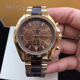 Buy Shop Michael Kors Bradshaw Chronograph Brown Dial Two Tone Steel Strap Watch For Women - MK5696 USA Online
