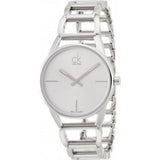 Buy Shop Calvin Klein Stately White Dial Silver Steel Strap Watch for Women - K3G23126 USA Online