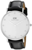 Buy Shop Daniel Wellington Classy Sheffield White Dial Black Leather Strap Watch For Women - DW00100080 USA Online