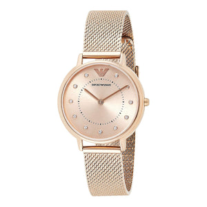 Buy Shop Emporio Armani Kappa Pink Dial Pink Mesh Bracelet Watch For Women - AR11129 USA Online