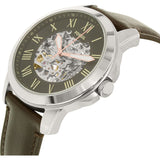 Buy Shop Fossil Grant Automatic Skeleton Black Dial Brown Leather Strap Watch for Men - ME3100 USA Online