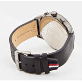 Buy Shop Tommy Hilfiger Lexor Silver Dial Black Leather Strap Watch For Men - 1791489 USA Online