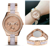 Buy Shop Fossil Stella Multifunction Rose Gold Dial Two Tone Steel Strap Watch for Women - ES4755 USA Online