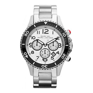 Buy Shop Marc Jacobs Rock Chronograph White Dial Silver Steel Strap Watch for Men - MBM5027 USA Online