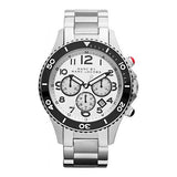 Marc Jacobs Rock Chronograph White Dial Silver Stainless Steel Strap Watch for Men - MBM5027