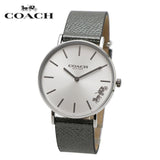 Buy Shop Coach Perry White Dial Grey Leather Strap Watch for Women - 14503155 USA Online