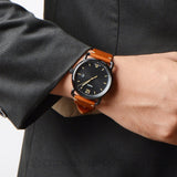 Buy Shop Fossil Commuter Three Hand Date Black Dial Brown Leather Strap Watch for Men - FS5276 USA Online