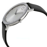 Buy Shop Movado Sapphire Silver Dial Black Leather Strap Watch for Men - 606694 USA Online