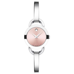 Buy Shop Movado Rondiro 22mm Pink Dial Stainless Steel Watch For Women - 0606797 USA Online