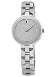 Buy Shop Movado Sapphire Diamonds Silver Dial Silver Steel Strap Watch For Women - 606814 USA Online