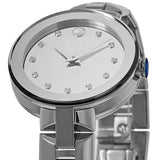Buy Shop Movado Sapphire Diamonds Silver Dial Silver Steel Strap Watch For Women - 606814 USA Online