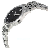 Movado Museum Classic Black Dial Silver Steel Strap Watch For Women - 0606858