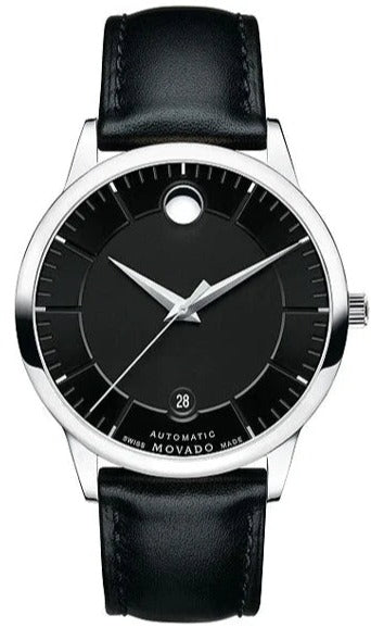 Buy Shop Movado 1881 Automatic Black Dial Black Leather Strap Watch for Men - 606873 USA Online