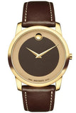 Movado Museum Classic Brown Dial Brown Leather Strap Watch For Men - 0606880