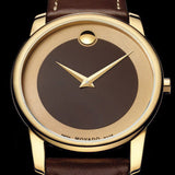 Movado Museum Classic Brown Dial Brown Leather Strap Watch For Men - 0606880