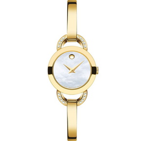 Buy Shop Movado Rondiro Mother of Pearl Dial Gold Steel Strap Watch For Women - 0606889 USA Online