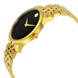 Buy Shop Movado Museum Black Dial Gold Steel Strap Watch For Men - 606997 USA Online