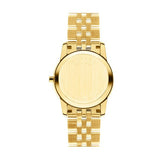 Movado Museum Classic Mother of Pearl Dial Gold Steel Strap Watch For Women - 0606998