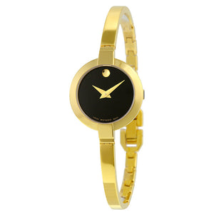 Buy Shop Movado Bela Black Dial Gold Steel Strap Watch For Women - 0606999 USA Online