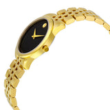 Movado Museum Classic Quartz Black Dial Gold Steel Strap Watch For Women - 0607005