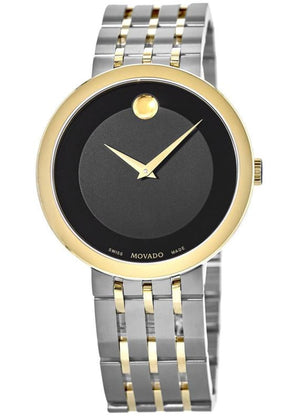 Buy Shop Movado Museum Esperanza Black Dial Two Tone Steel Strap Watch For Men - 0607058 USA Online