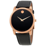 Buy Shop Movado Museum Classic Black Dial Black Leather Strap Watch For Men - 607060 USA Online