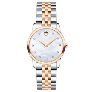 Buy Shop Movado Museum Classic Mother of Pearl White Dial Two Tone Steel Strap Watch for Women - 0607077 USA Online