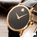 Buy Shop Movado Museum Classic Quartz Black Dial Black Leather Strap Watch for Men - 0607195 USA Online