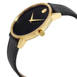Buy Shop Movado Museum Classic Quartz Black Dial Black Leather Strap Watch for Men - 0607195 USA Online