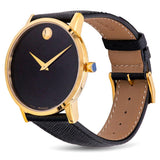 Buy Shop Movado Museum Classic Quartz Black Dial Black Leather Strap Watch for Men - 0607195 USA Online