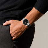 Buy Shop Movado Museum Classic Diamonds Black Dial Silver Steel Strap Watch for Men - 0607201 USA Online
