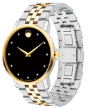 Buy Shop Movado Museum Classic Diamonds Black Dial Two Tone Steel Strap Watch for Men - 0607202 USA Online