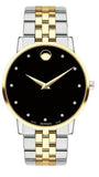 Buy Shop Movado Museum Classic Diamonds Black Dial Two Tone Steel Strap Watch for Men - 0607202 USA Online