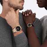 Buy Shop Movado Museum Classic Diamonds Black Dial Two Tone Steel Strap Watch for Men - 0607202 USA Online
