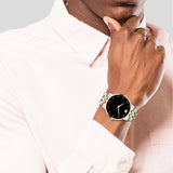 Buy Shop Movado Museum Classic Diamonds Black Dial Two Tone Steel Strap Watch for Men - 0607202 USA Online