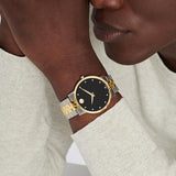 Buy Shop Movado Museum Classic Diamonds Black Dial Two Tone Steel Strap Watch for Men - 0607202 USA Online