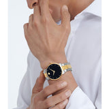 Buy Shop Movado Museum Classic Diamonds Black Dial Two Tone Steel Strap Watch for Men - 0607202 USA Online