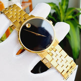 Buy Shop Movado Museum Classic Quartz Black Dial Gold Steel Strap Watch for Men - 0607203 USA Online