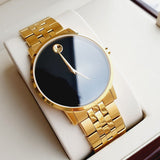 Buy Shop Movado Museum Classic Quartz Black Dial Gold Steel Strap Watch for Men - 0607203 USA Online