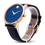 Buy Shop Movado Museum Sport Blue Dial Black Leather Strap Watch for Men - 0607266 USA Online