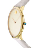 Buy Shop Movado 70th Anniversary Limited Edition White Dial White Leather Strap Watch For Women - 0607138 USA Online
