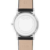 Buy Shop Movado Museum Blue Dial Black Leather Strap Watch For Men - 607013 USA Online
